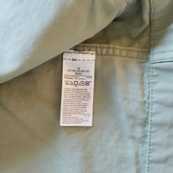 Gap Women’s Utility Cotton Open Pockets Jacket Olive Green Size Medium Button-Up - Picture 6 of 7